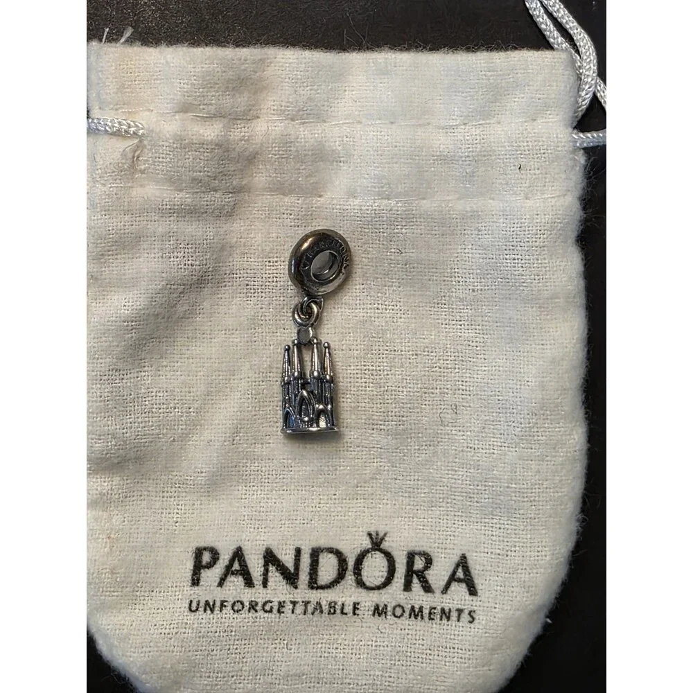 Pandora Sterling Silver Sagrada Familia Barcelona Dangle Charm with Pouch 925